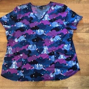 Disney Women's Blue and Purple Character Print Top
